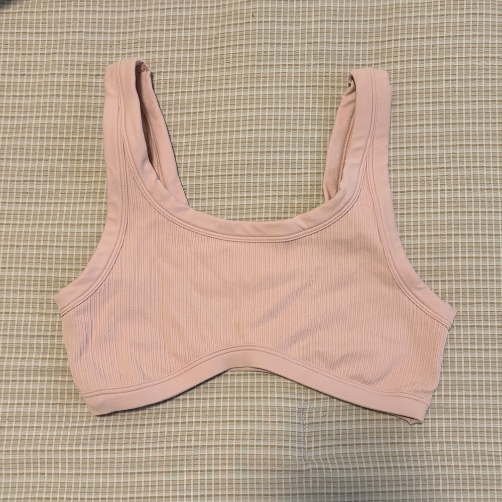 PINK Victoria's Secret Light Pink Ribbed Sports Bralette